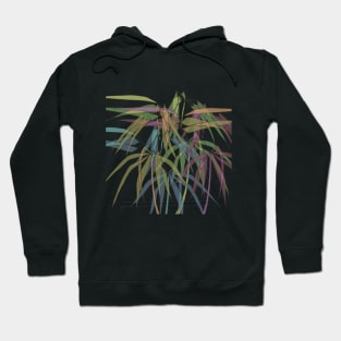 Bamboo Leaves - Multycolor on Black Hoodie